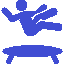 Logo przedstawiające postać skaczącą na trampolinie.